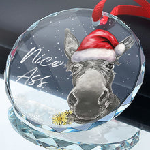 Donkey Sunflower - Glass Ornament - Funny Christmas Gift