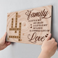 Crossword Family A Little Bit Of Crazy - Personalized Customized Canvas - Gift For Family Members