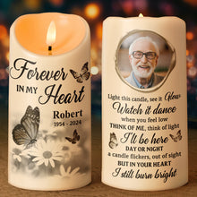 Forever In Our Hearts Candle LED - Personalized Candle LED Light - Sympathy Gift For Memorial