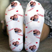 Custom Photo Face Love Couple - Personalized Customized Socks - Gift For Couple Lover - Valentine's Day Gift