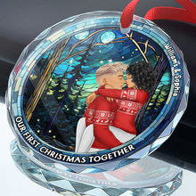 Together Our First Christmas- Customized Personalized Glass Ornament - Gift For Couple Husband Wife