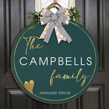 Custom Family Name Door Hanger - Personalized Door Signs - Gift For Family