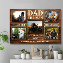 Motorcycle Lover The Legend  - Custom Photo Personalized Canvas Prints Gifts For Dad, Bikers