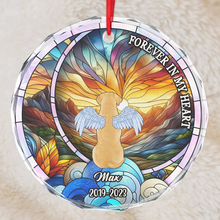 Forever In My Heart - Customized Personalized Glass Ornament - Gift For Loss Pet Dog Memorial