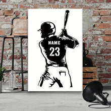 Baseball Player Gift For Dad, Husband, Son Home Decor Personalized Custom Framed Canvas Wall Art