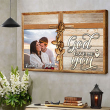 God Gave Me You - Custom Photo Gifts For Couple, Gift Personalized Custom Framed Canvas Wall Art