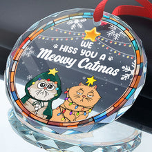 We Hiss You A Meowy Catmas - Customized Personalized Glass Ornament - Christmas Gift For Cat Pet Lover