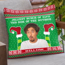 Custom Photo Jolliest Bunch Of Elves - Personalized Custom Pillow - Christmas Gift For Family