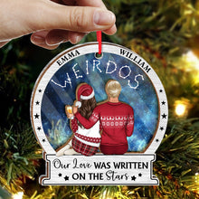 Our Love Was Written On The Stars - Customized Personalized Acrylic Wooden Ornament - Gift For Couple Husband Wife