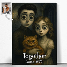 Custom Couple Photo Gothic Style - Personalized Customized Canvas - Special Halloween Gift For Couple, Him, Her, Husband, Wife