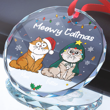 Happy Pawlidays - Cat Personalized Glass Ornament - Gift For Pet Owners, Pet Lovers