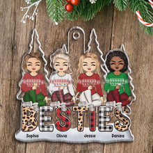 Cutie Besties Pine Tree Shaped Ornament - Personalized Acrylic Ornament - Christmas Gift For Besties