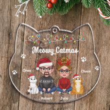 Couple You & Me And The Cats Cat Face Shape Christmas - Christmas Gift For Couple , Cat Lovers