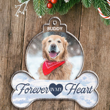 Custom Photo Forever In Our Hearts - Personalized Custom Acrylic Ornament - Best Gift For Dog Lover