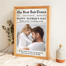 Custom Photo The Best Father Times - Personalized Customized Canvas - Father's Day Gift Ideas For Family Members, Father, Dad, Grandpa