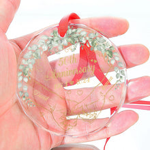 Elderly Couple Anniversary Gift - Customized Personalized Glass Ornament - Christmas Gift For Couple Husband Wife