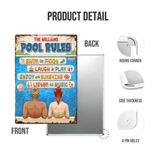 Our Pool Rules - Personalized Metal Sign For Poolside and Backyard - A Gift For Couples, Family