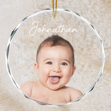 Christmas Photo - Personalized Babys Glass Ornament - Gift For Babys