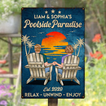 Our Poolside Paradise - Relax, Unwind, and Enjoy - Personalized Classic Metal Signs