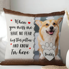 Custom Photo Hug When You Miss Me - Personalized Custom Pillow - Memorial Gift For Family