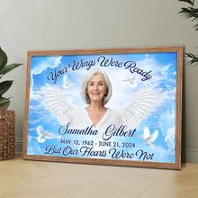 Your Wings Were Ready But I'm Not - Personalized Customized Canvas - Memorial Gift For Family Members