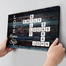 Crossword Canvas Love My Family - Personalized Customized Family Name Canvas - Gifts For Family Members