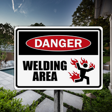 Welding Area Warehouse Warning Metal Sign Outdoor Sign Decoration