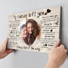 Never Left You Canvas - Customize Portrait With Mother - Sympathy Father - Rest In Peace - Loss of Mother - Personalized Customized Canvas - Gift For Father