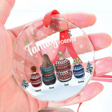 Snowy Family Forever - Personalized Glass Ornament - Christmas Gift For Family