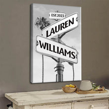 Forest Street Sign - Personalized Custom Framed Canvas Wall Art - Gift For Couple