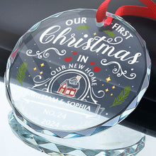 Our First Christmas In Our New House - Customized Personalized Glass Ornament - Christmas Gift For Couple Husband Wife