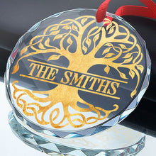 Family Tree - Personalized Glass Ornament - Christmas Gift For Family Mom Dad