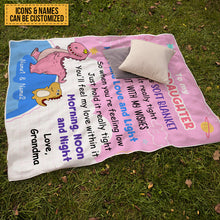 Personalized Custom Blanket Granddaughter Dinosaur Blanket Gifts For Granddaughter Birthday Gifts