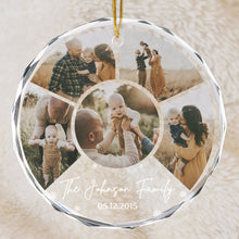 Custom Photo Family Gift - Customized Personalized Glass Ornament - Christmas Gift For Family Friend Couple