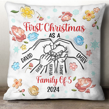 First Christmas As Family - Personalized Customized Pillow - Christmas Gift For Family, Baby Kids