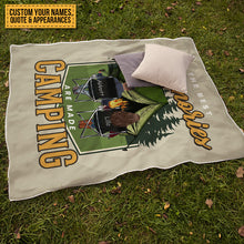 Husband And Wife Camping Partners For Life - Gift For Camping Lovers - Personalized Custom Fleece Blanket