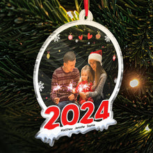 Custom Photo 2024 Christmas - Customized Personalized Acrylic Ornament - Gift For Family Couple Friend