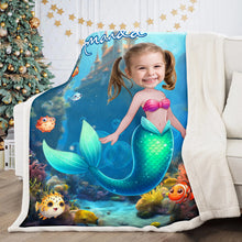 Disney Princess Custom Photo Blanket - Customized Personalized Blanket - Gift For Family Members