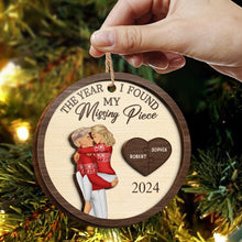 The Year I Found My Missing Piece - Personalized Custom 2-Layered Wooden Ornament - Gift For Couple