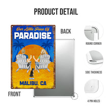 Our Paradise - Summer Sunset Personalized Customized Metal Sign Decoration For Pet Lover Couple