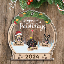 Happy Holidays - Dog & Cat Personalized Customized Ornament - Christmas Gift For Pet Owners, Pet Lovers