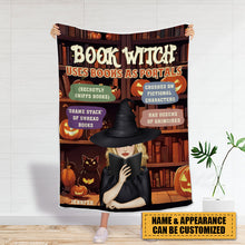 Reading Book Witch - Gift For Yourself, Gift For Women - Personalized Fleece Blanket