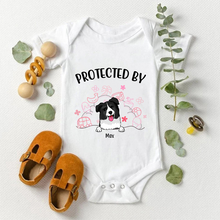 Protected By Dogs -  Family Birthday Gift Personalized Custom Baby Onesie