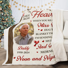 Custom Photo Memorial A Hug From Heaven - Personalized Photo Blanket - Christmas Gift For Family