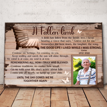 A Fallen Limb Memorial Canvas, Sympathy Gifts Personalized Custom Framed Canvas Wall Art