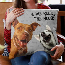 Custom Photo Dog Rule The House - Customized Personalized Pillow - Pet Gift For Pet Dog Cat Lover