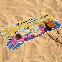 And She Lived Happily Ever After Gift For Dog Lover Personalized Custom Beach Towel