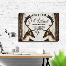 God Blessed The Broken Road - Personalized Custom Metal Sign for Home Wall Decor