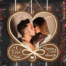 Heart Shaped Custom Photo Door Hanger - Personalized Door Signs - Gift For Couple, Husband Wife