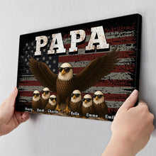 The Eagle Gang American Horizontal - Customized Personalized Canvas - Father's Day Gift For Dad, Grandpa, Husband, Him